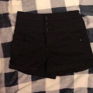Black jean shorts